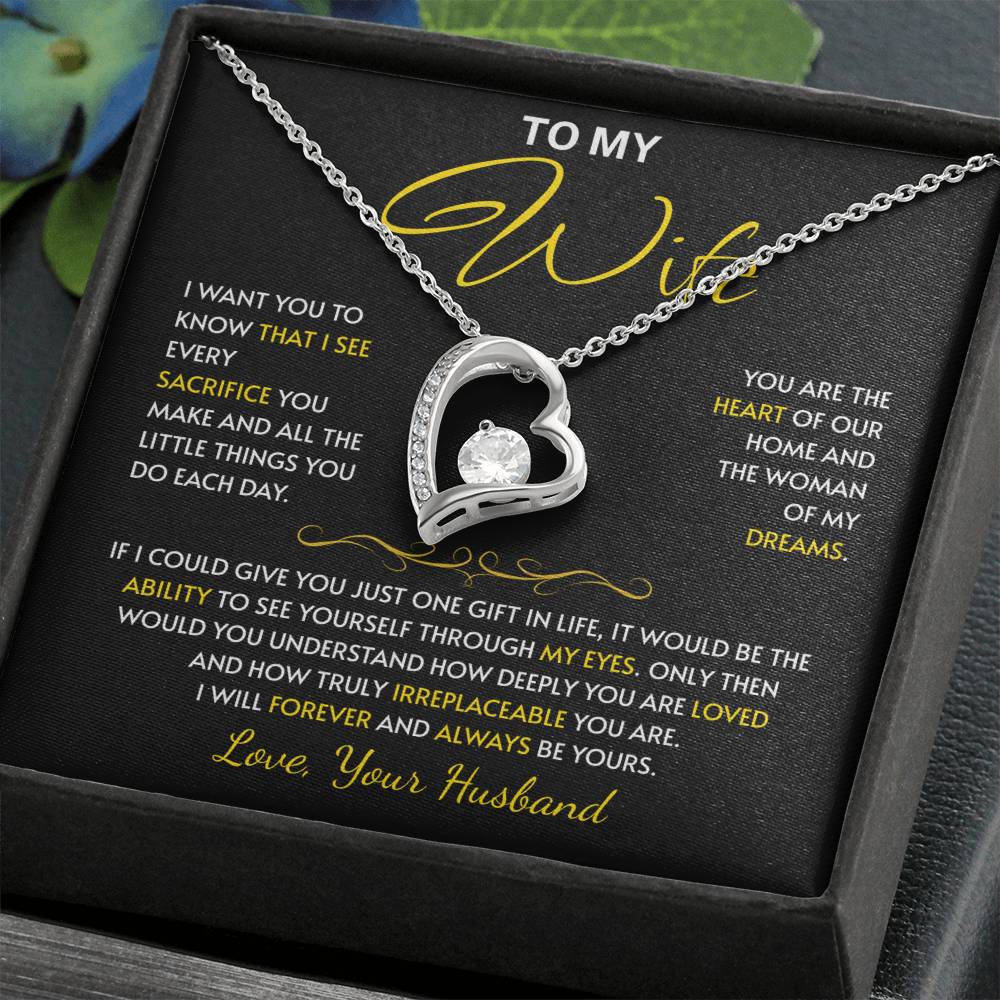 To My Wife Jewelry – Forever Love Necklace, Romantic Gift for Her, The Greatest Blessing in My Life, Perfect for Birthday, Christmas, Anniversary, or Valentine’s Day