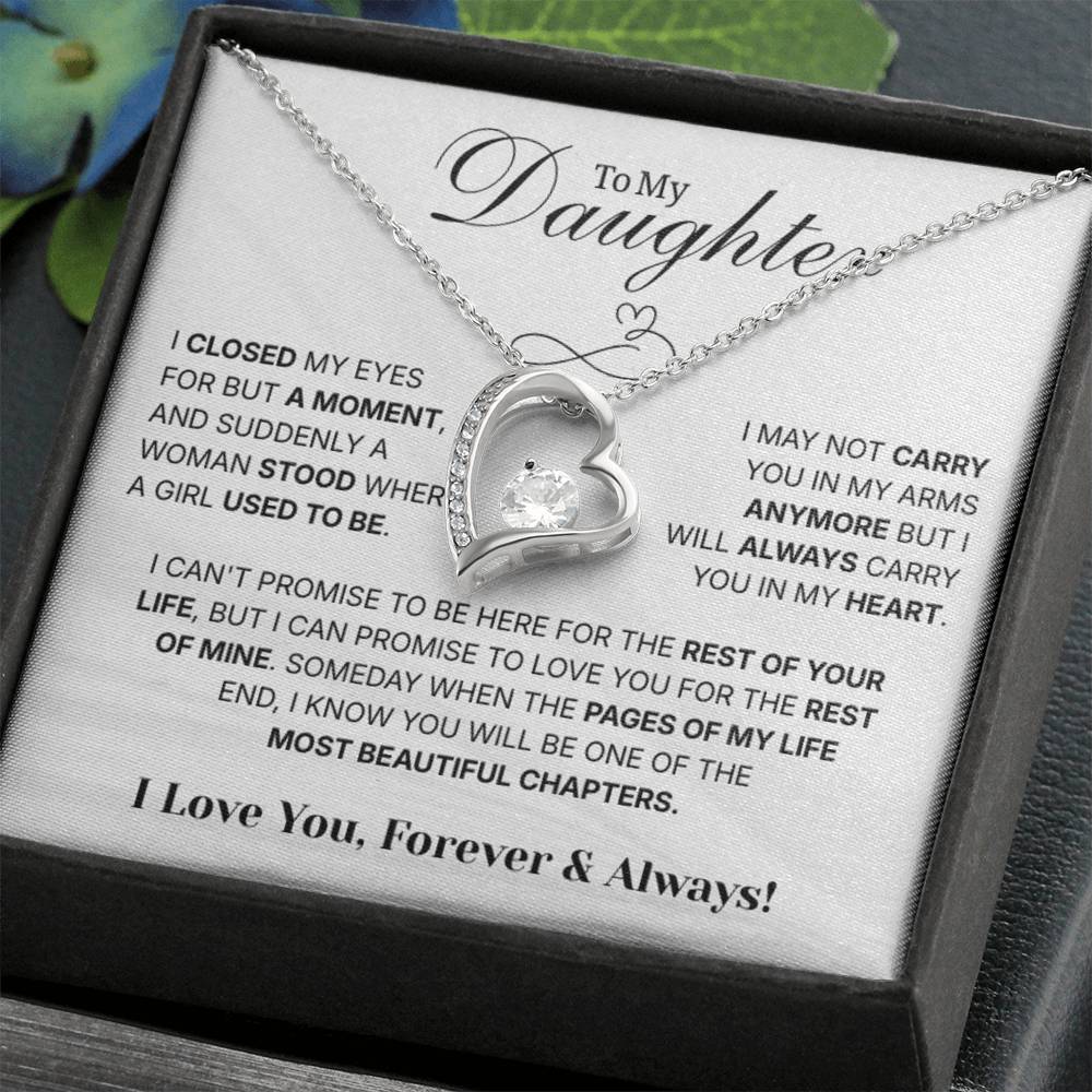 To My Daughter Necklace from Dad – Christmas Gift for Daughter or Daughter-in-Law, Birthday Jewelry for Women, Valentine's Day & Mother's Day Present