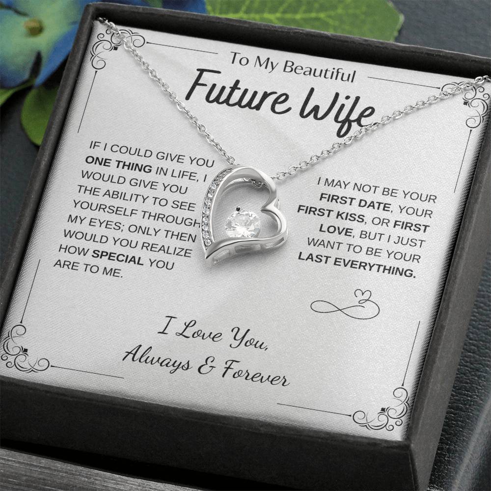 To My Future Wife Necklace - Promise Necklace For Her, Fiance Gifts For Her, Birthday Gifts For Future Wife With Message Card, To My Soulmate Necklace For Women Women Romantic Jewelry With Message Card, Gift Box