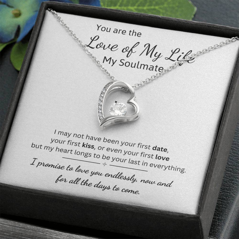 To My Soulmate Necklace – Romantic Jewelry Gift for Wife from Husband – Birthday, Anniversary, Valentine’s Day Gift with Message Card & Gift Box