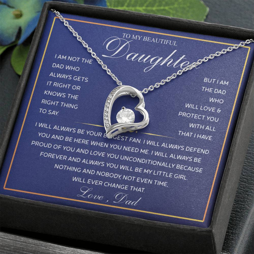 To My Daughter Necklace from Dad – Christmas Gift for Daughter or Daughter-in-Law, Birthday Jewelry for Women, Valentine's Day & Mother's Day Present