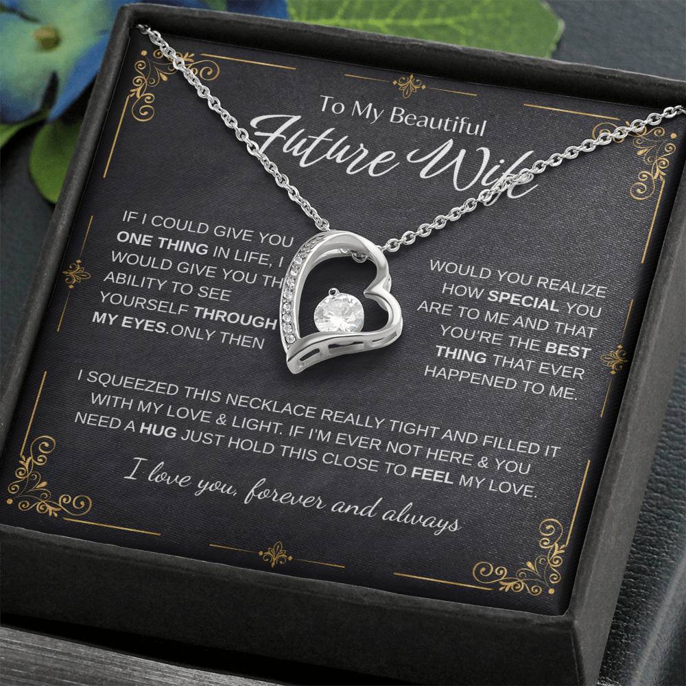 To My Future Wife Necklace - Promise Necklace For Her, Fiance Gifts For Her, Birthday Gifts For Future Wife With Message Card, To My Soulmate Necklace For Women Women Romantic Jewelry With Message Card, Gift Box