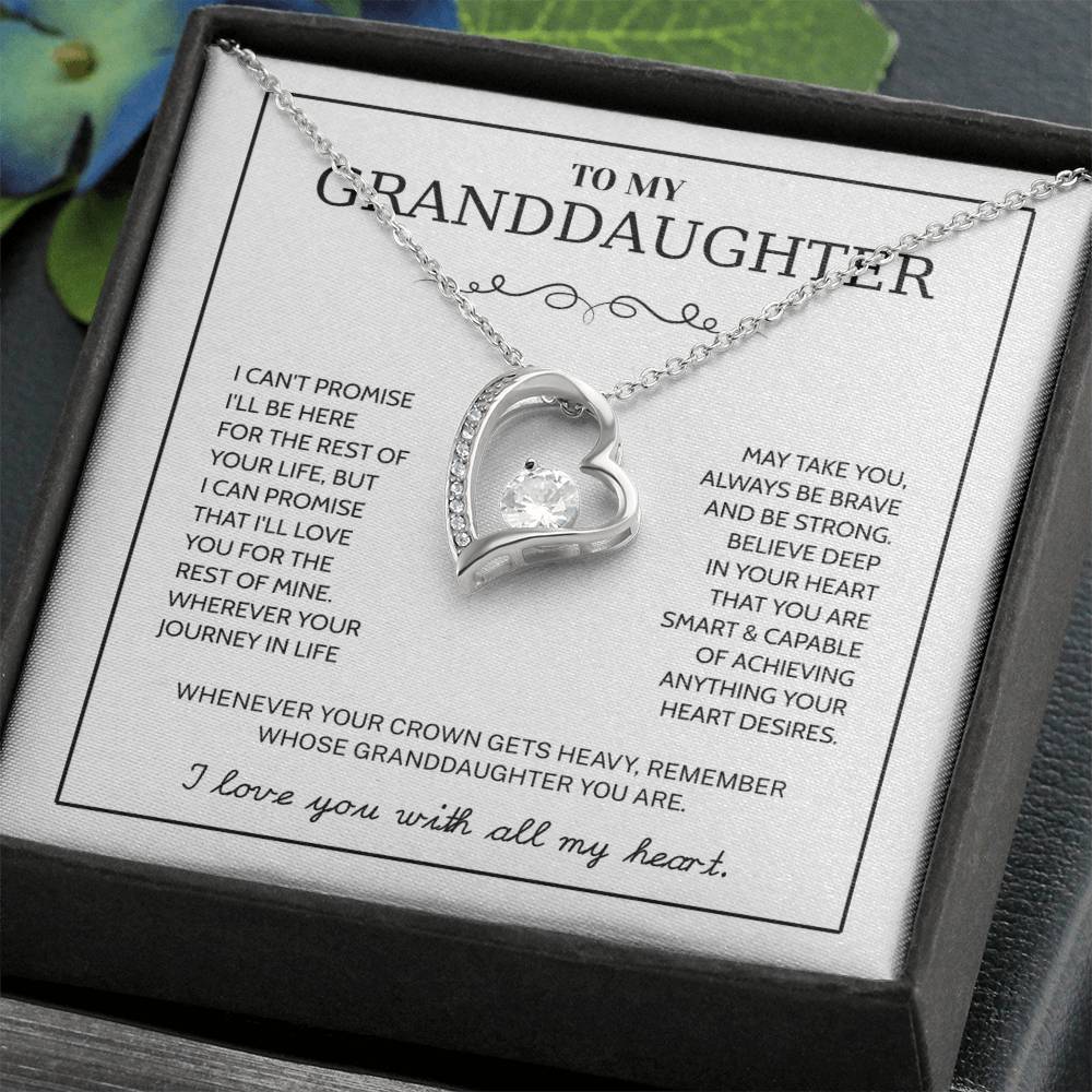 Granddaughter Gifts From Grandma Grandpa - To My Granddaughter Necklace With Heartfelt Message & Elegant Box, Jewelry Gift For Birthday, Graduation, Valentines, Mothers Day, Christmas & More