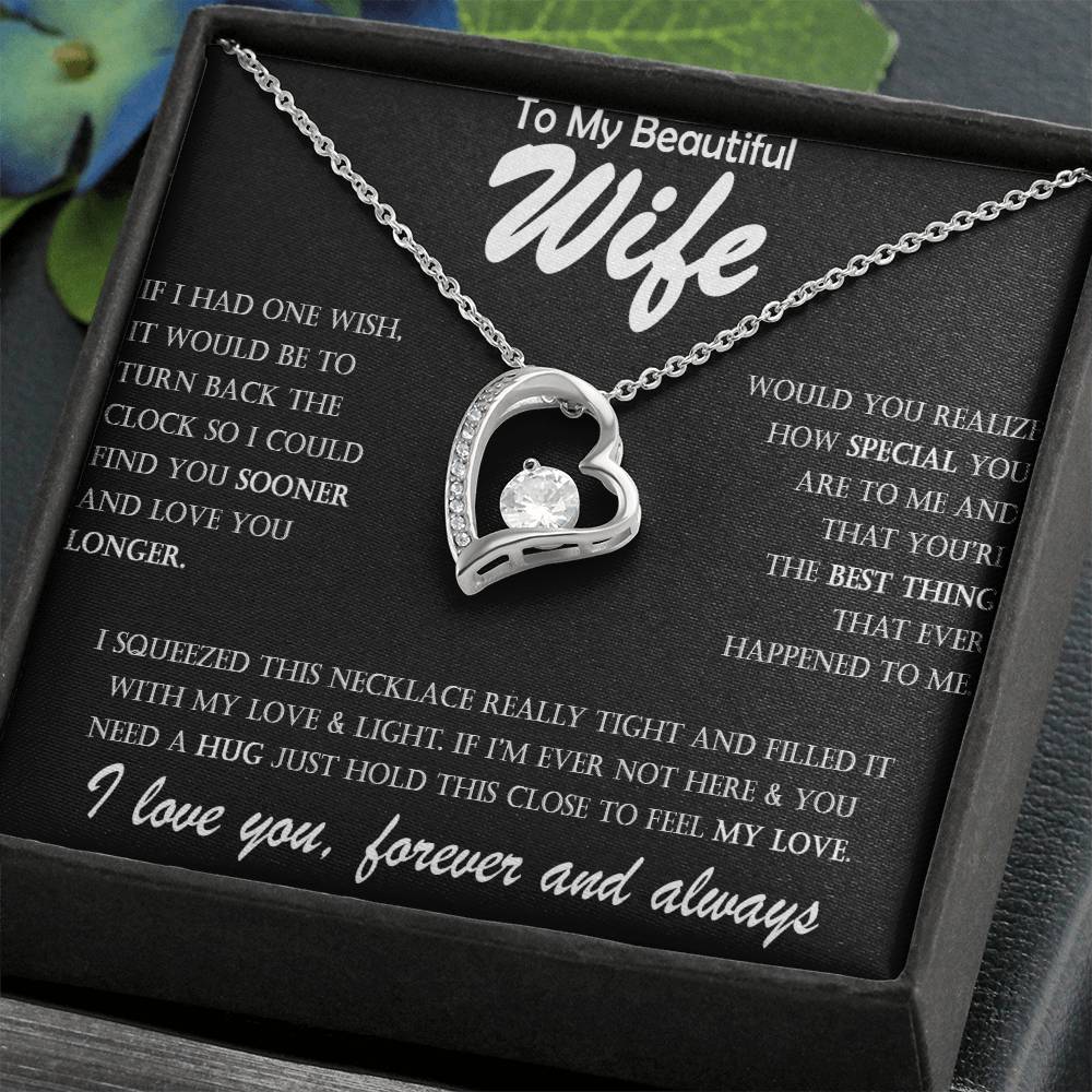 Stainless Steel Heart Necklace for Wife – Durable Love Pendant Jewelry – Perfect Romantic Gift for Her on Anniversary, Valentine’s Day, Birthday
