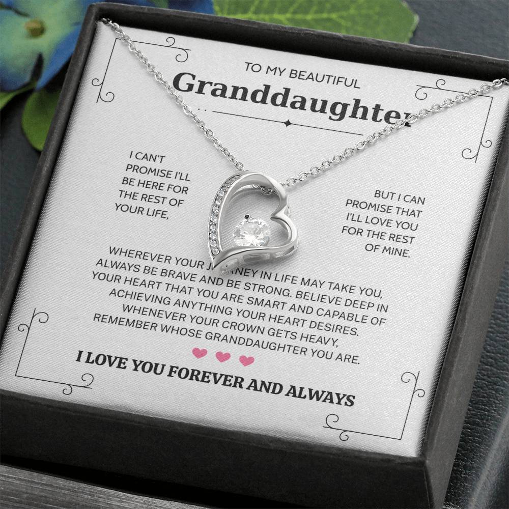 Granddaughter Gifts From Grandma Grandpa - To My Granddaughter Necklace With Heartfelt Message & Elegant Box, Jewelry Gift For Birthday, Graduation, Valentines, Mothers Day, Christmas & More
