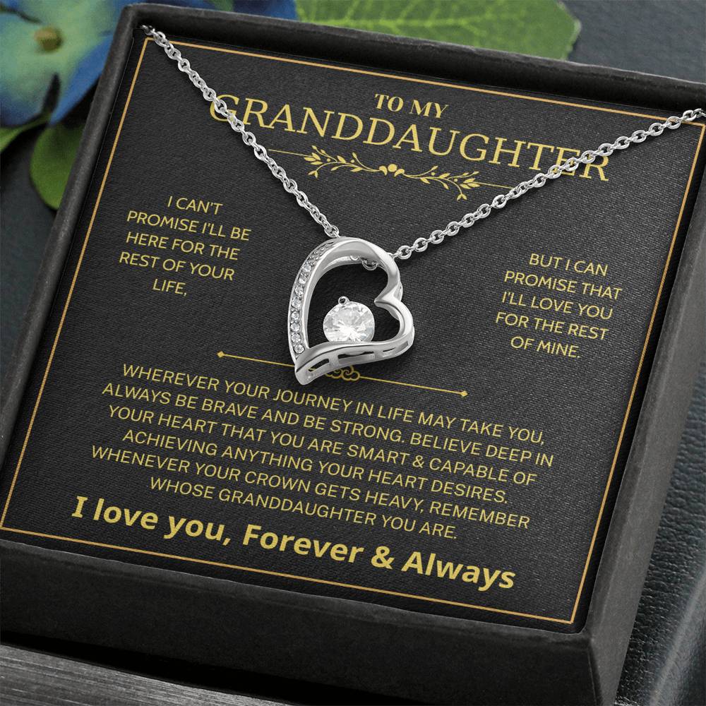 Granddaughter Gifts From Grandma Grandpa - To My Granddaughter Necklace With Heartfelt Message & Elegant Box, Jewelry Gift For Birthday, Graduation, Valentines, Mothers Day, Christmas & More