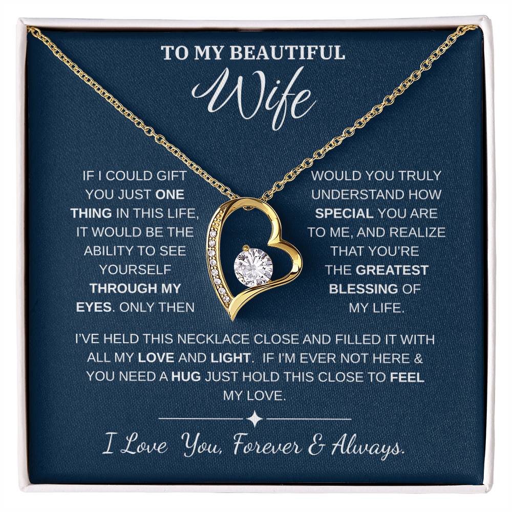 To My Wife Jewelry – Forever Love Necklace, Romantic Gift for Her, The Greatest Blessing in My Life, Perfect for Birthday, Christmas, Anniversary, or Valentine’s Day