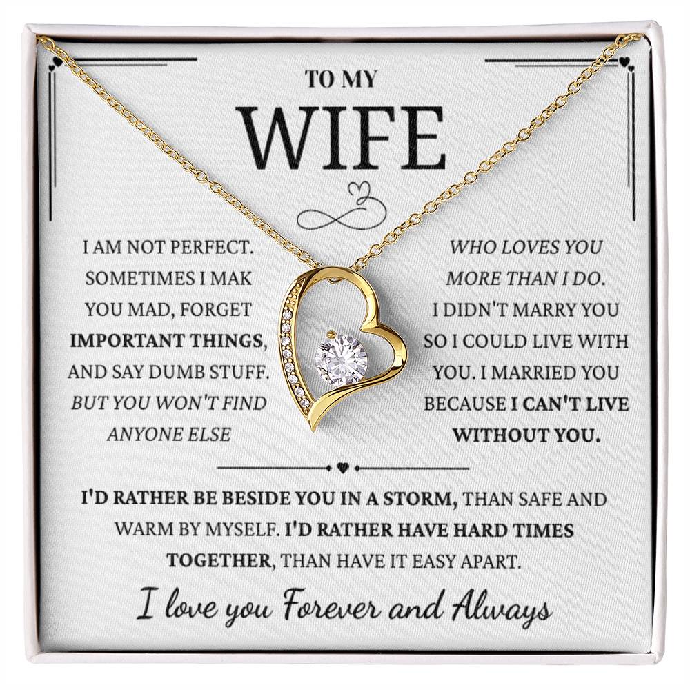 To My Wife – Forever Love Necklace, Gift for Wife from Husband, Romantic Anniversary Birthday Christmas Jewelry, Meaningful Love Message Card, Perfect Valentine’s Day Gift