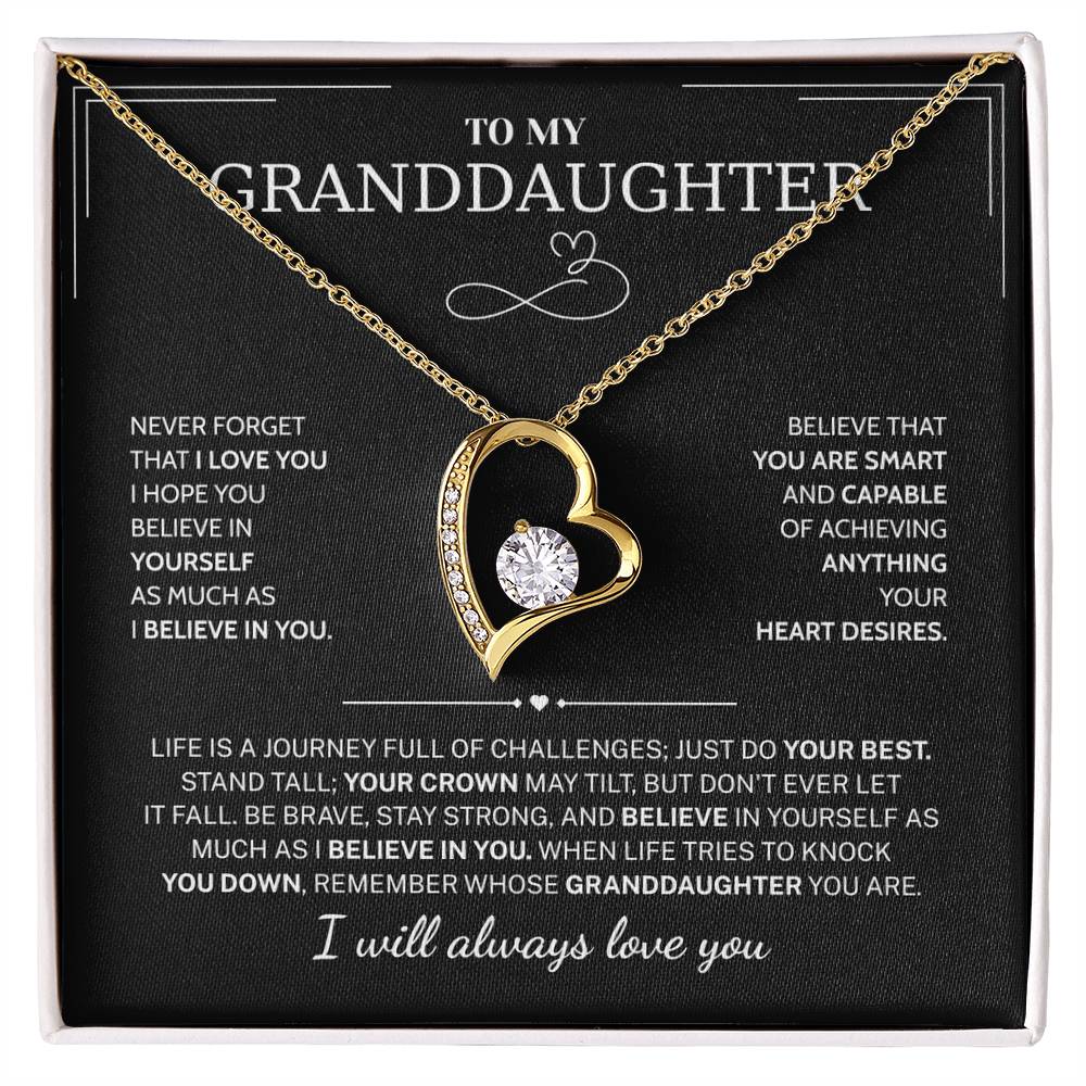 Granddaughter Gifts From Grandma Grandpa - To My Granddaughter Necklace With Heartfelt Message & Elegant Box, Jewelry Gift For Birthday, Graduation, Valentines, Mothers Day, Christmas & More