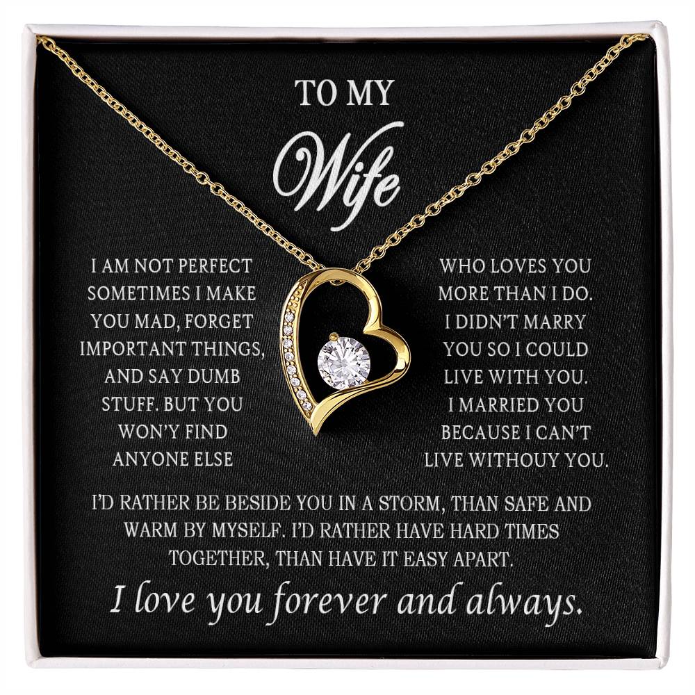 To My Wife Heart Necklace – Stainless Steel Pendant for Women – Meaningful Gift for Anniversary, Birthday, Christmas, Valentine’s Day