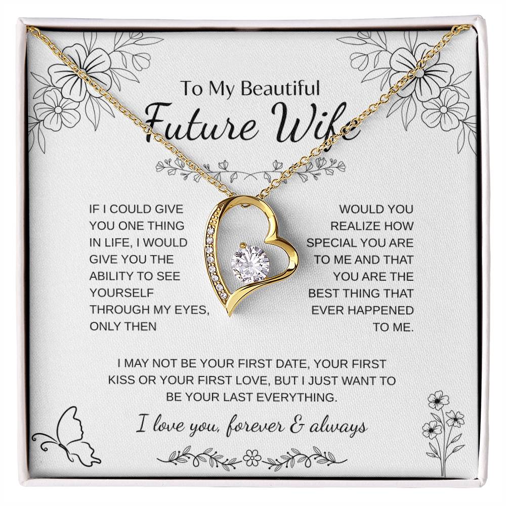 To My Future Wife Necklace - Promise Necklace For Her, Fiance Gifts For Her, Birthday Gifts For Future Wife With Message Card, To My Soulmate Necklace For Women Women Romantic Jewelry With Message Card, Gift Box