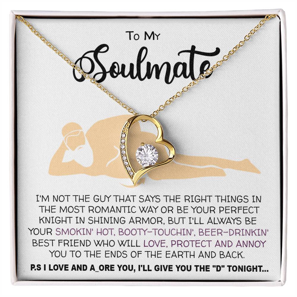 Necklace To my Soulmate necklace for Women Gifts from Boyfriend Funny Gifts For Girlfriend Best Birthday Gift Ideas For Wife, Romantic Jewelry For Her Anniversary on Valentine day Forever Love not Earing Template