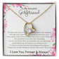 To My Girlfriend – Sterling Silver Forever Love Necklace, Meaningful Jewelry Gift for Her, Birthday, Anniversary, Valentine’s Day