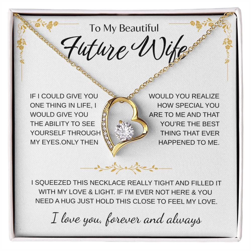 To My Future Wife Necklace - Promise Necklace For Her, Fiance Gifts For Her, Birthday Gifts For Future Wife With Message Card, To My Soulmate Necklace For Women Women Romantic Jewelry With Message Card, Gift Box