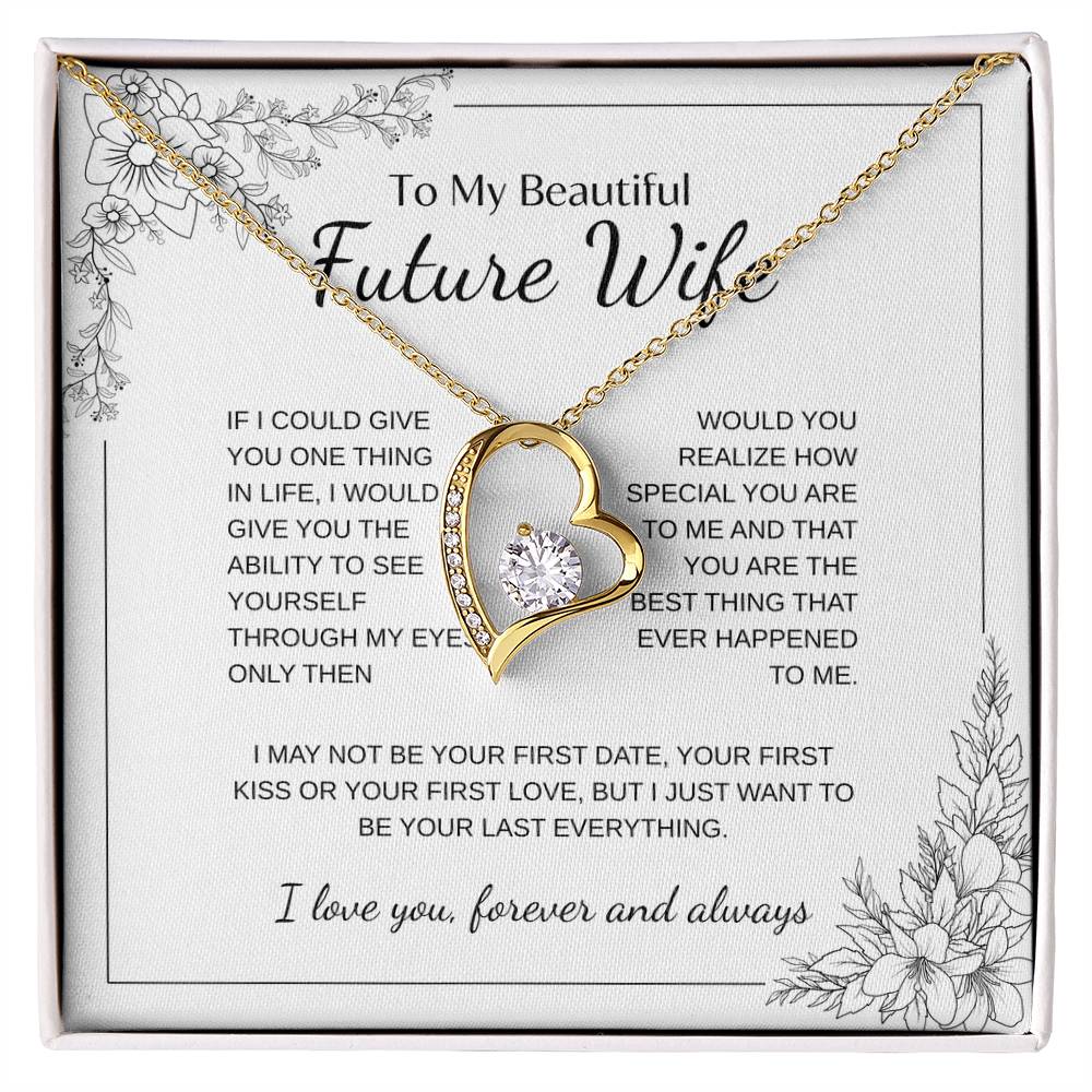 To My Future Wife Necklace - Promise Necklace For Her, Fiance Gifts For Her, Birthday Gifts For Future Wife With Message Card, To My Soulmate Necklace For Women Women Romantic Jewelry With Message Card, Gift Box