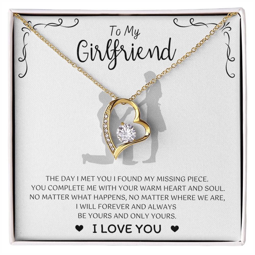 To My Girlfriend – Sterling Silver Forever Love Necklace, Meaningful Jewelry Gift for Her, Birthday, Anniversary, Valentine’s Day
