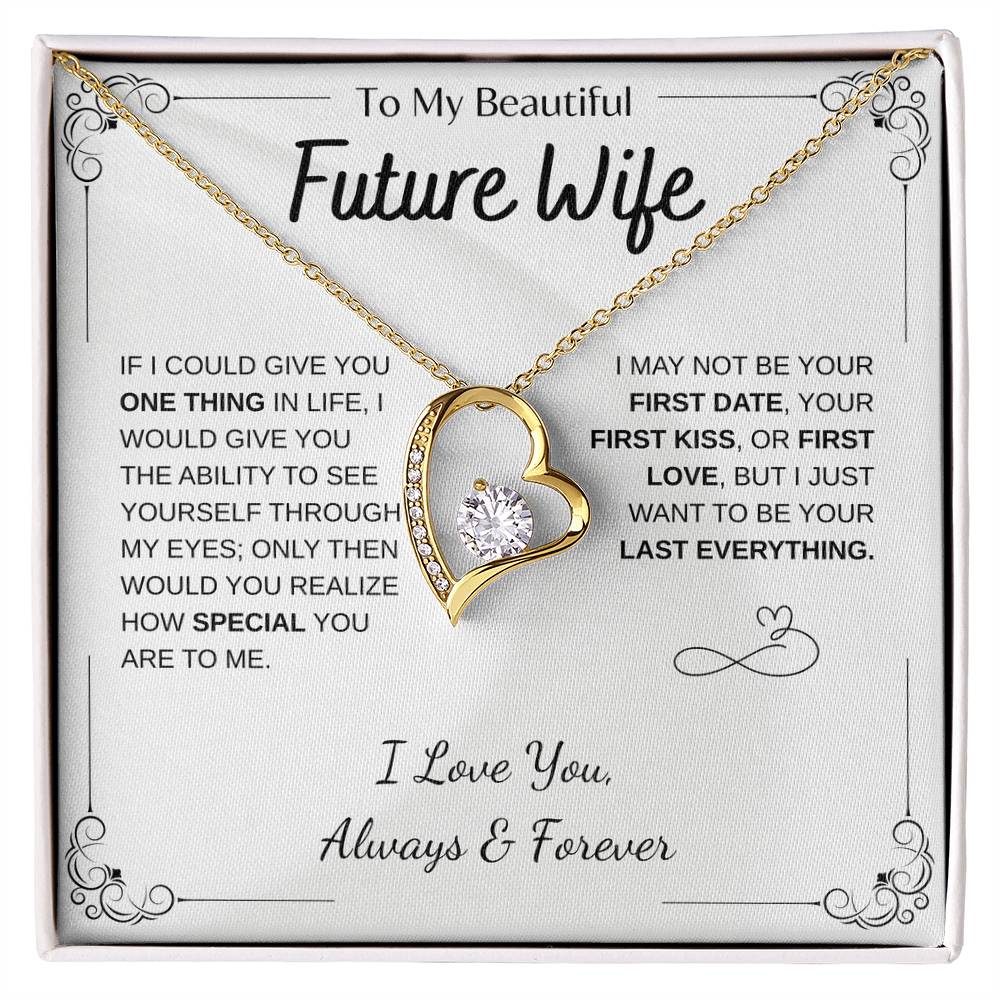 To My Future Wife Necklace - Promise Necklace For Her, Fiance Gifts For Her, Birthday Gifts For Future Wife With Message Card, To My Soulmate Necklace For Women Women Romantic Jewelry With Message Card, Gift Box