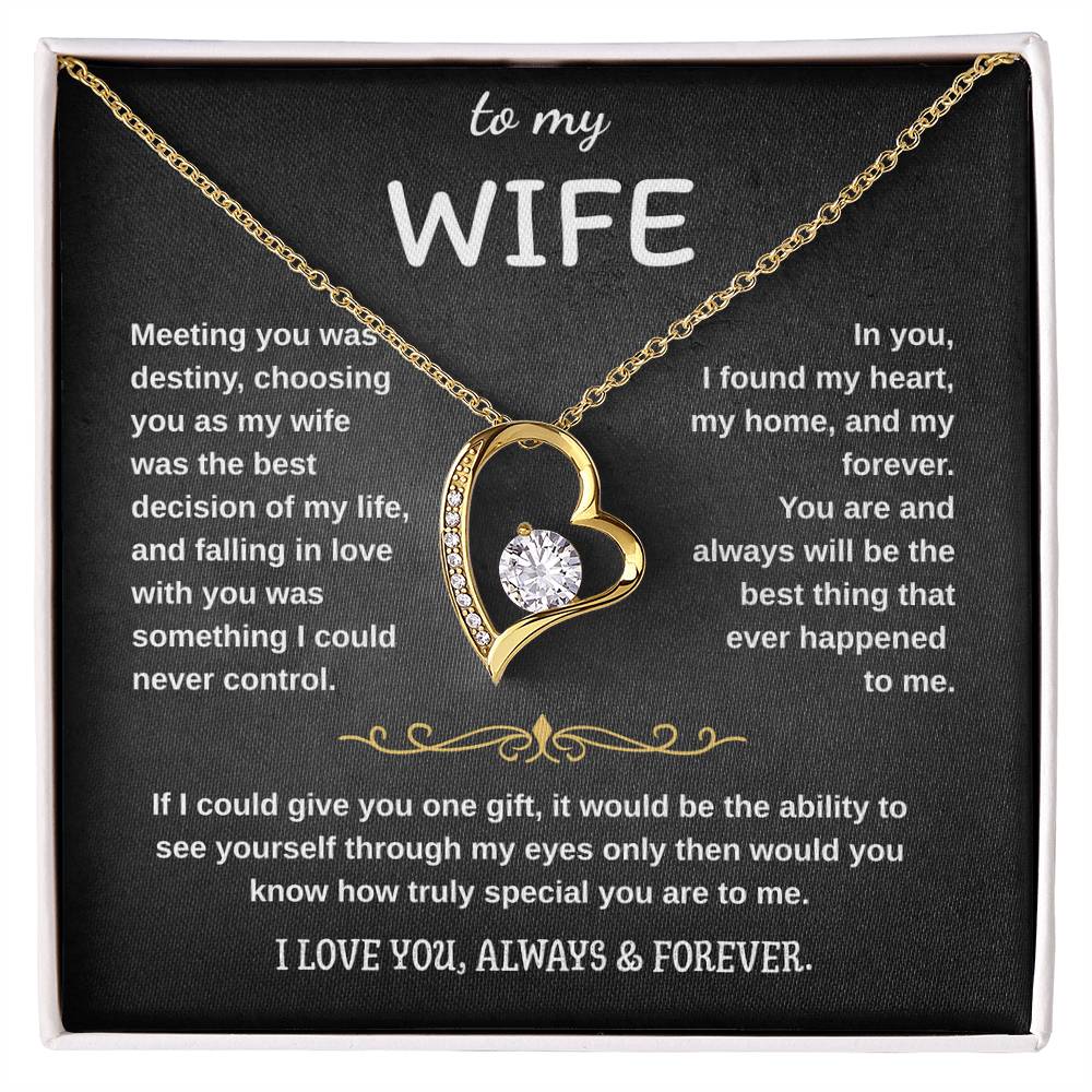To My Wife Jewelry – Forever Love Necklace, Romantic Gift for Her, The Greatest Blessing in My Life, Perfect for Birthday, Christmas, Anniversary, or Valentine’s Day