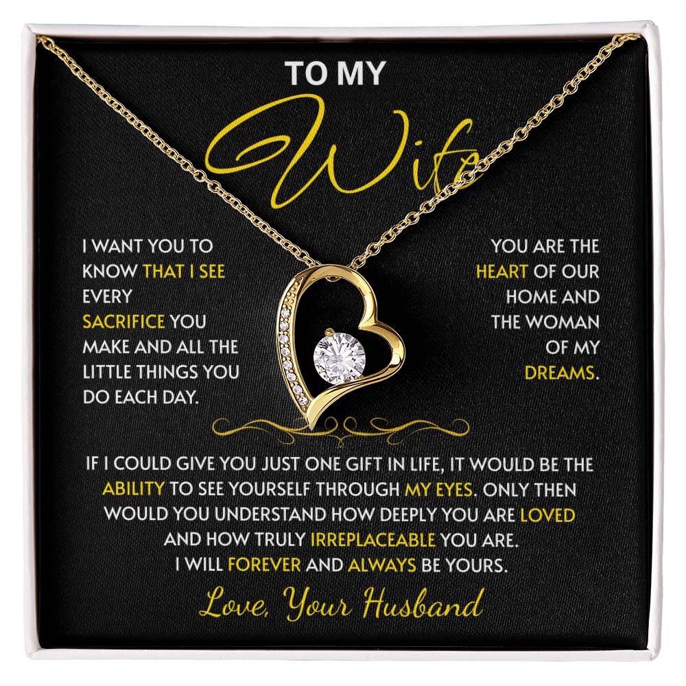 To My Wife Jewelry – Forever Love Necklace, Romantic Gift for Her, The Greatest Blessing in My Life, Perfect for Birthday, Christmas, Anniversary, or Valentine’s Day