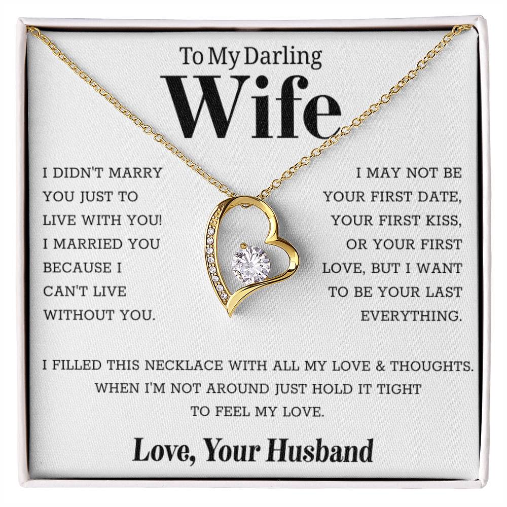 To My Wife – Forever Love Necklace, Gift for Wife from Husband, Romantic Anniversary Birthday Christmas Jewelry, Meaningful Love Message Card, Perfect Valentine’s Day Gift