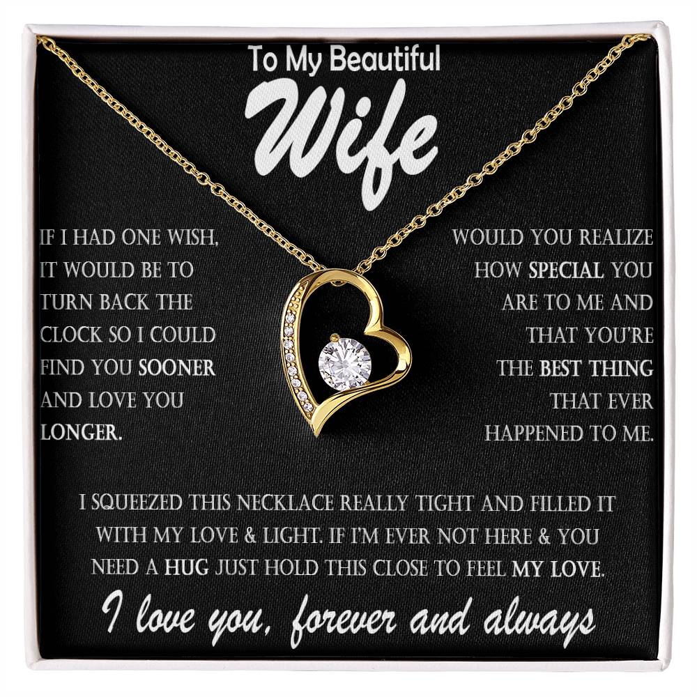 Stainless Steel Heart Necklace for Wife – Durable Love Pendant Jewelry – Perfect Romantic Gift for Her on Anniversary, Valentine’s Day, Birthday