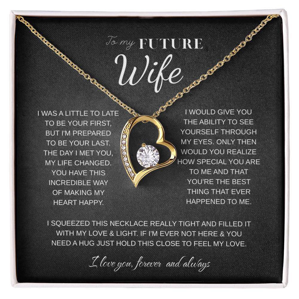 To My Future Wife Necklace - Promise Necklace For Her, Fiance Gifts For Her, Birthday Gifts For Future Wife With Message Card, To My Soulmate Necklace For Women Women Romantic Jewelry With Message Card, Gift Box