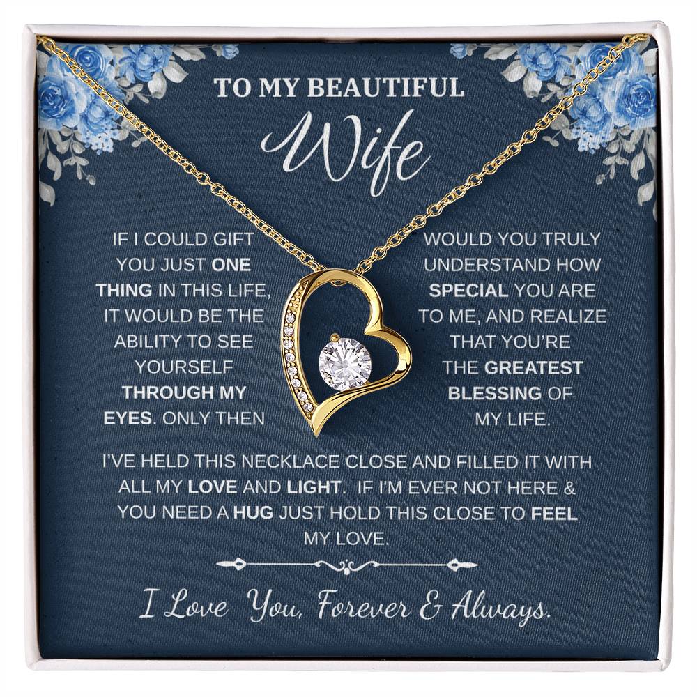 To My Wife Jewelry – Forever Love Necklace, Romantic Gift for Her, The Greatest Blessing in My Life, Perfect for Birthday, Christmas, Anniversary, or Valentine’s Day