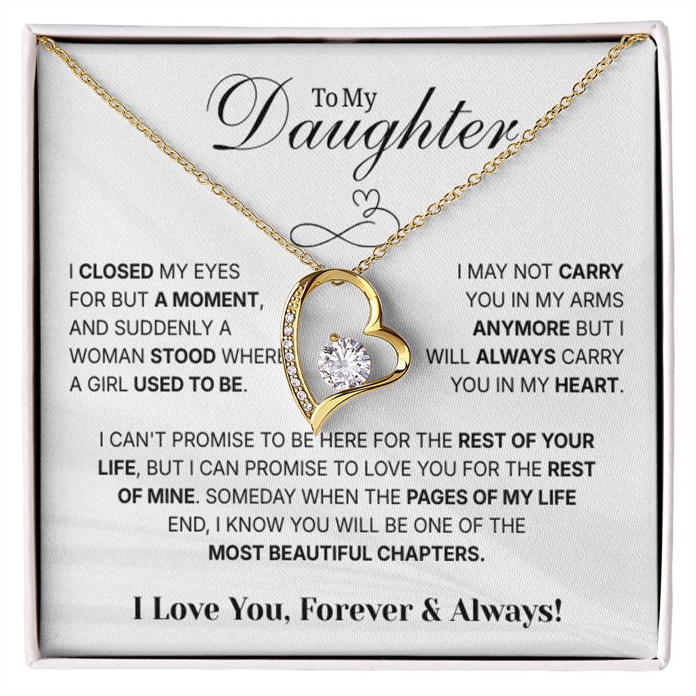 To My Daughter Necklace from Dad – Christmas Gift for Daughter or Daughter-in-Law, Birthday Jewelry for Women, Valentine's Day & Mother's Day Present