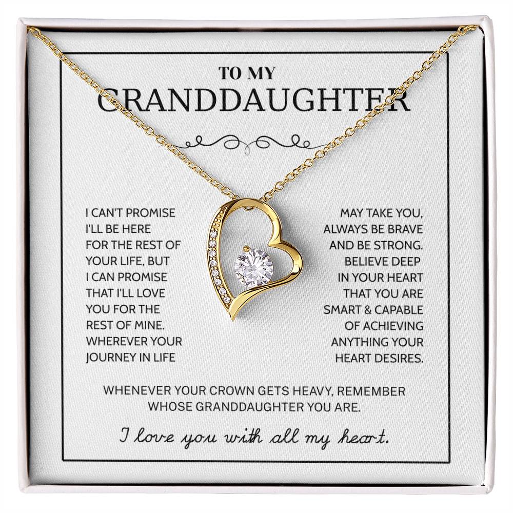 Granddaughter Gifts From Grandma Grandpa - To My Granddaughter Necklace With Heartfelt Message & Elegant Box, Jewelry Gift For Birthday, Graduation, Valentines, Mothers Day, Christmas & More