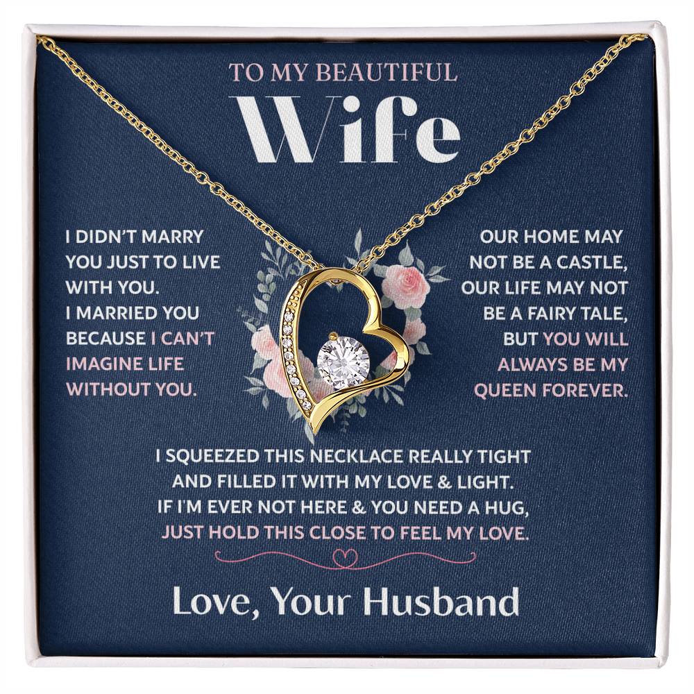 To My Wife Jewelry – Forever Love Necklace, Romantic Gift for Her, The Greatest Blessing in My Life, Perfect for Birthday, Christmas, Anniversary, or Valentine’s Day