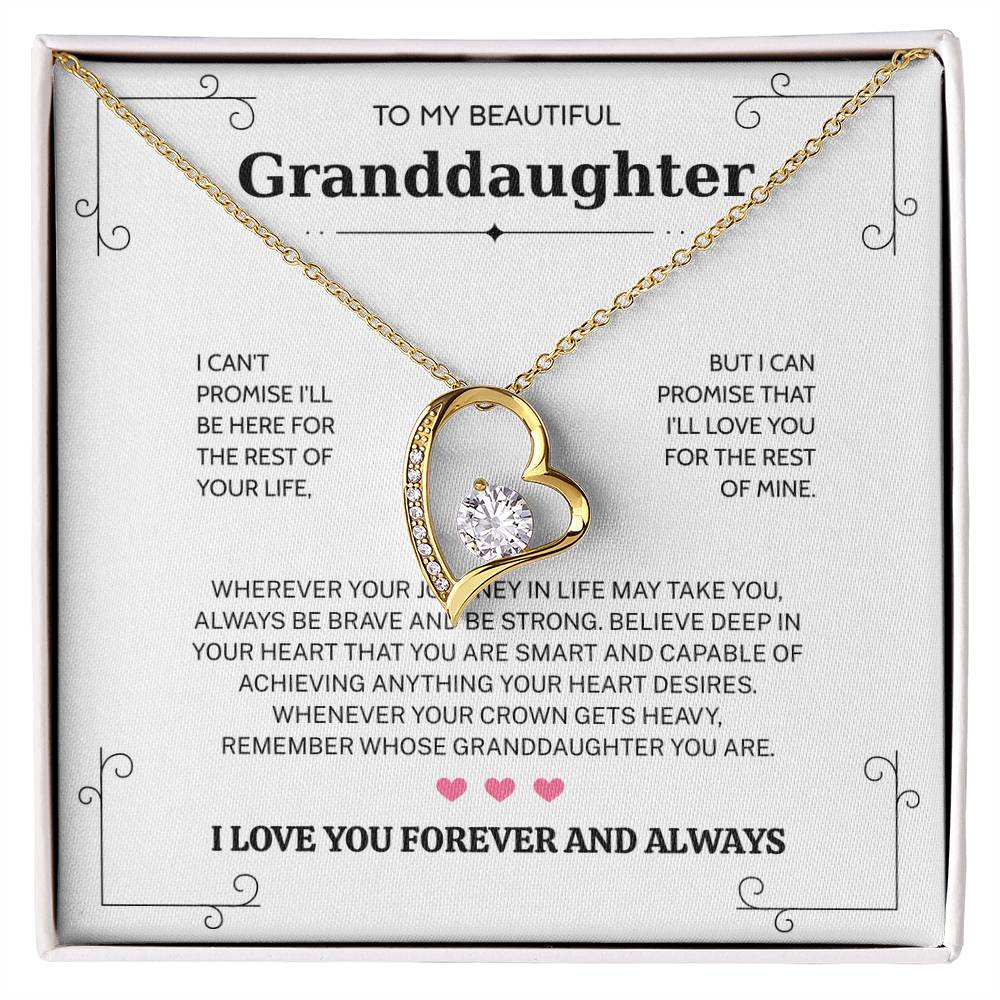 Granddaughter Gifts From Grandma Grandpa - To My Granddaughter Necklace With Heartfelt Message & Elegant Box, Jewelry Gift For Birthday, Graduation, Valentines, Mothers Day, Christmas & More