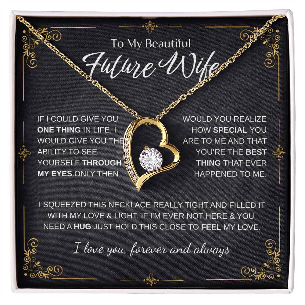 To My Future Wife Necklace - Promise Necklace For Her, Fiance Gifts For Her, Birthday Gifts For Future Wife With Message Card, To My Soulmate Necklace For Women Women Romantic Jewelry With Message Card, Gift Box