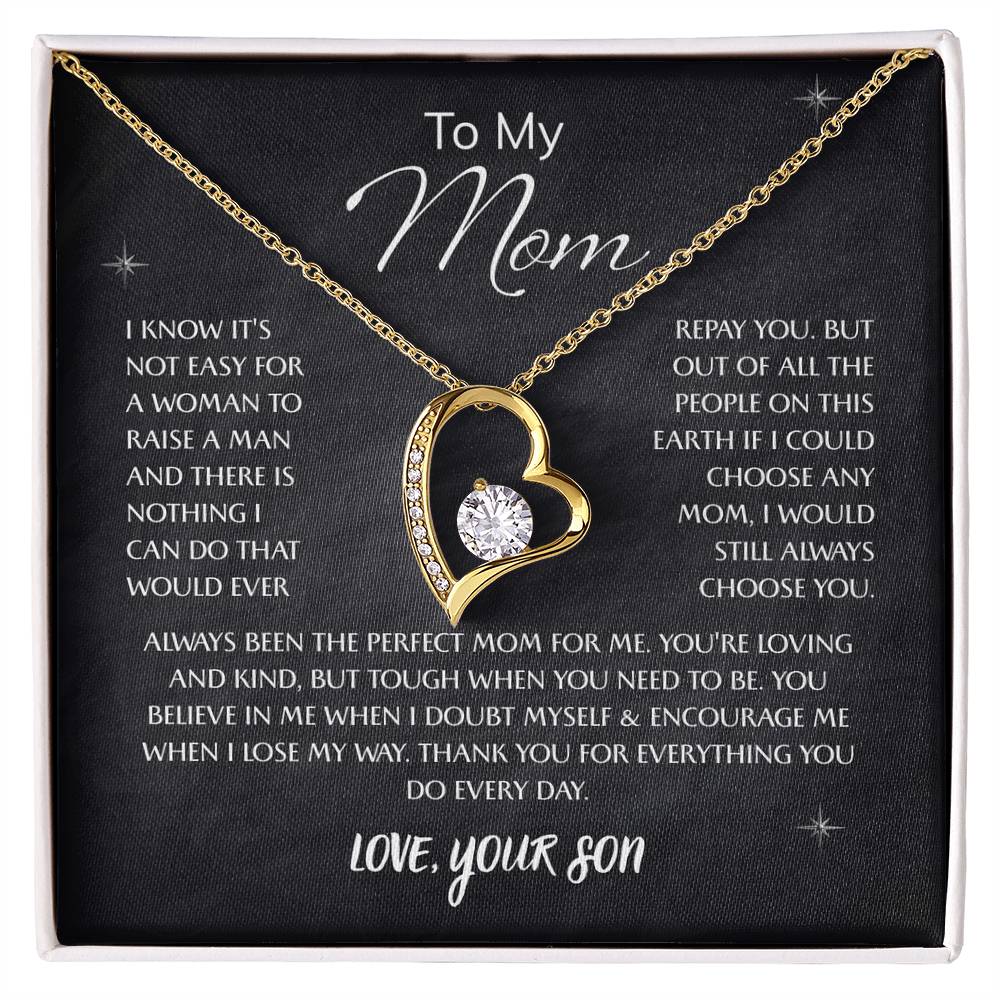 To My Mom – Sentimental Necklace with Heartfelt Card, Thoughtful Gifts from Daughter or Son for Mother’s Day, Birthday, Christmas