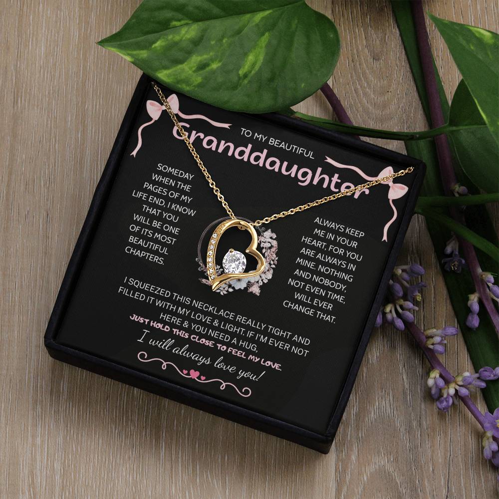 Granddaughter Gifts From Grandma Grandpa - To My Granddaughter Necklace With Heartfelt Message & Elegant Box, Jewelry Gift For Birthday, Graduation, Valentines, Mothers Day, Christmas & More