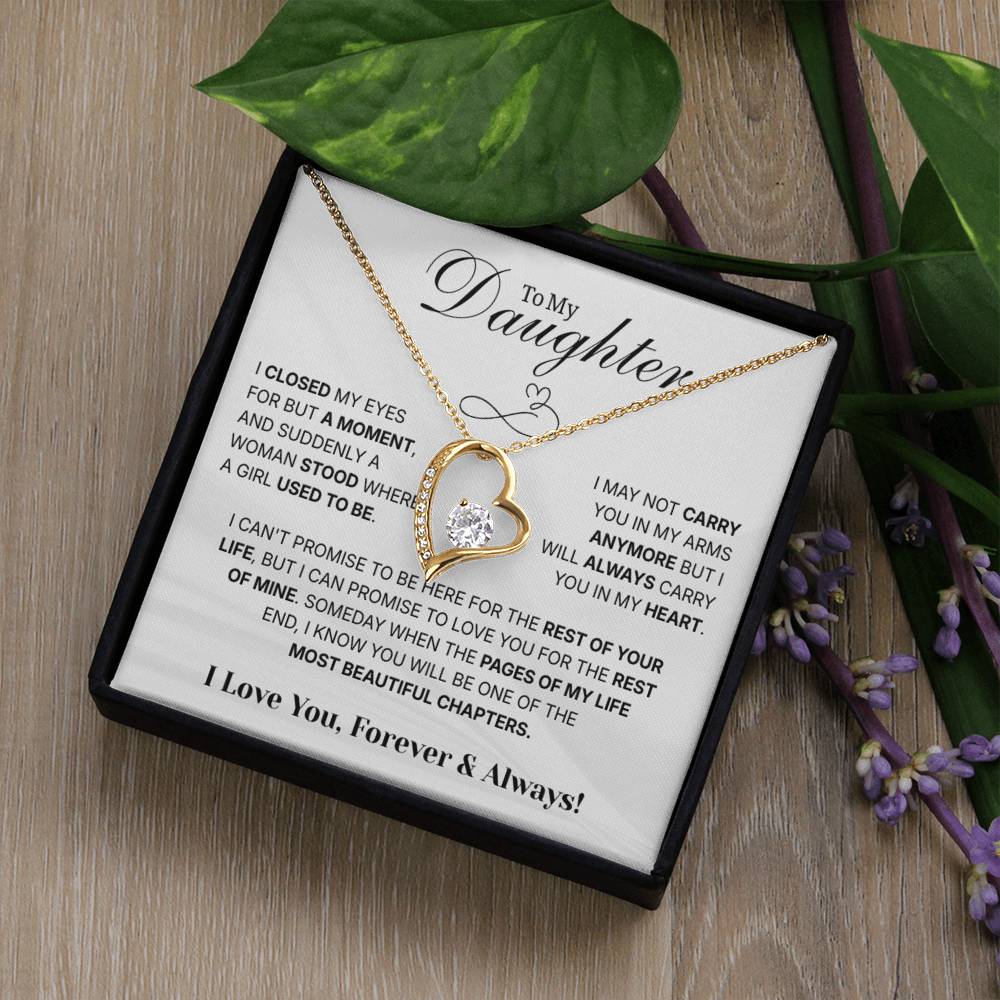 To My Daughter Necklace from Dad – Christmas Gift for Daughter or Daughter-in-Law, Birthday Jewelry for Women, Valentine's Day & Mother's Day Present
