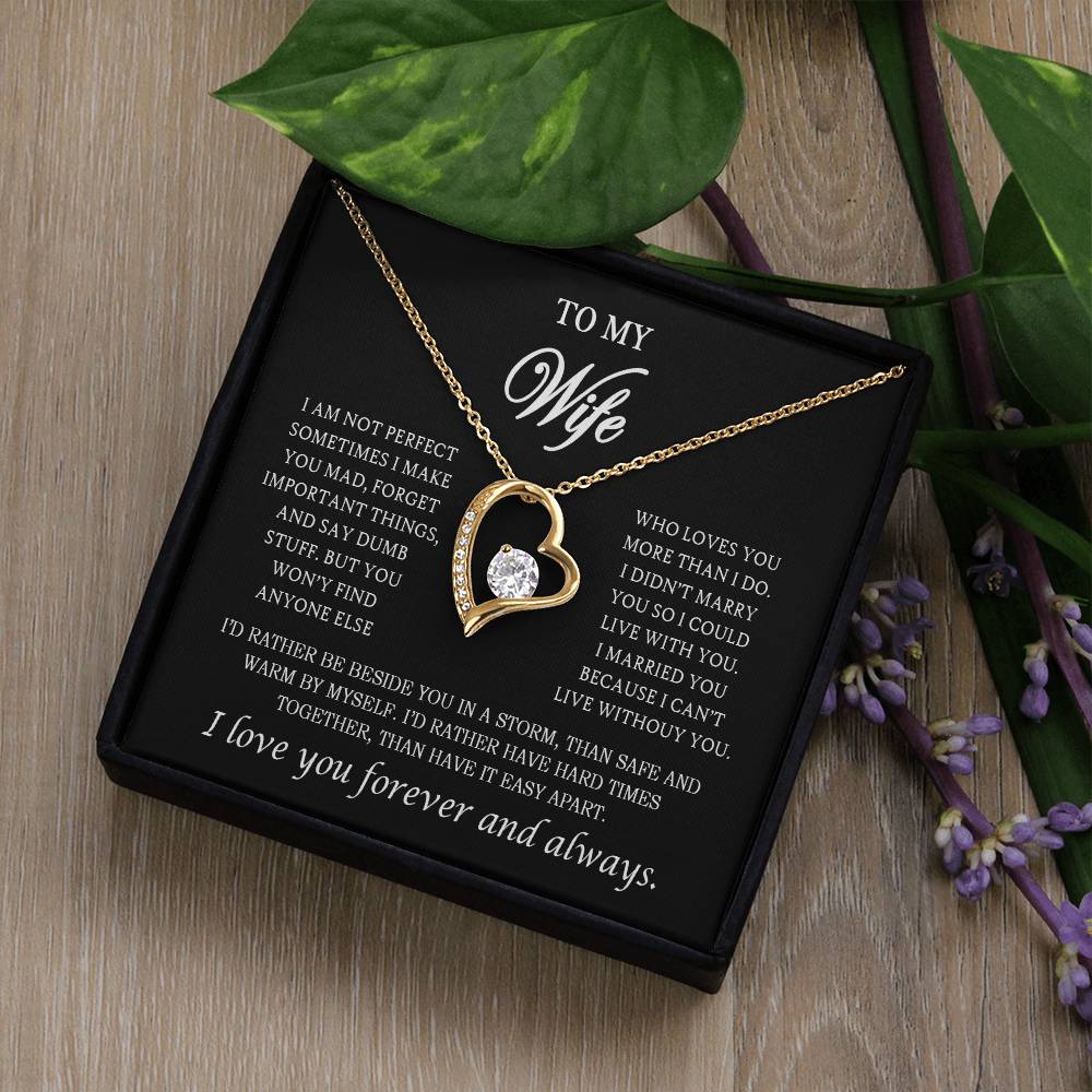 To My Wife Heart Necklace – Stainless Steel Pendant for Women – Meaningful Gift for Anniversary, Birthday, Christmas, Valentine’s Day
