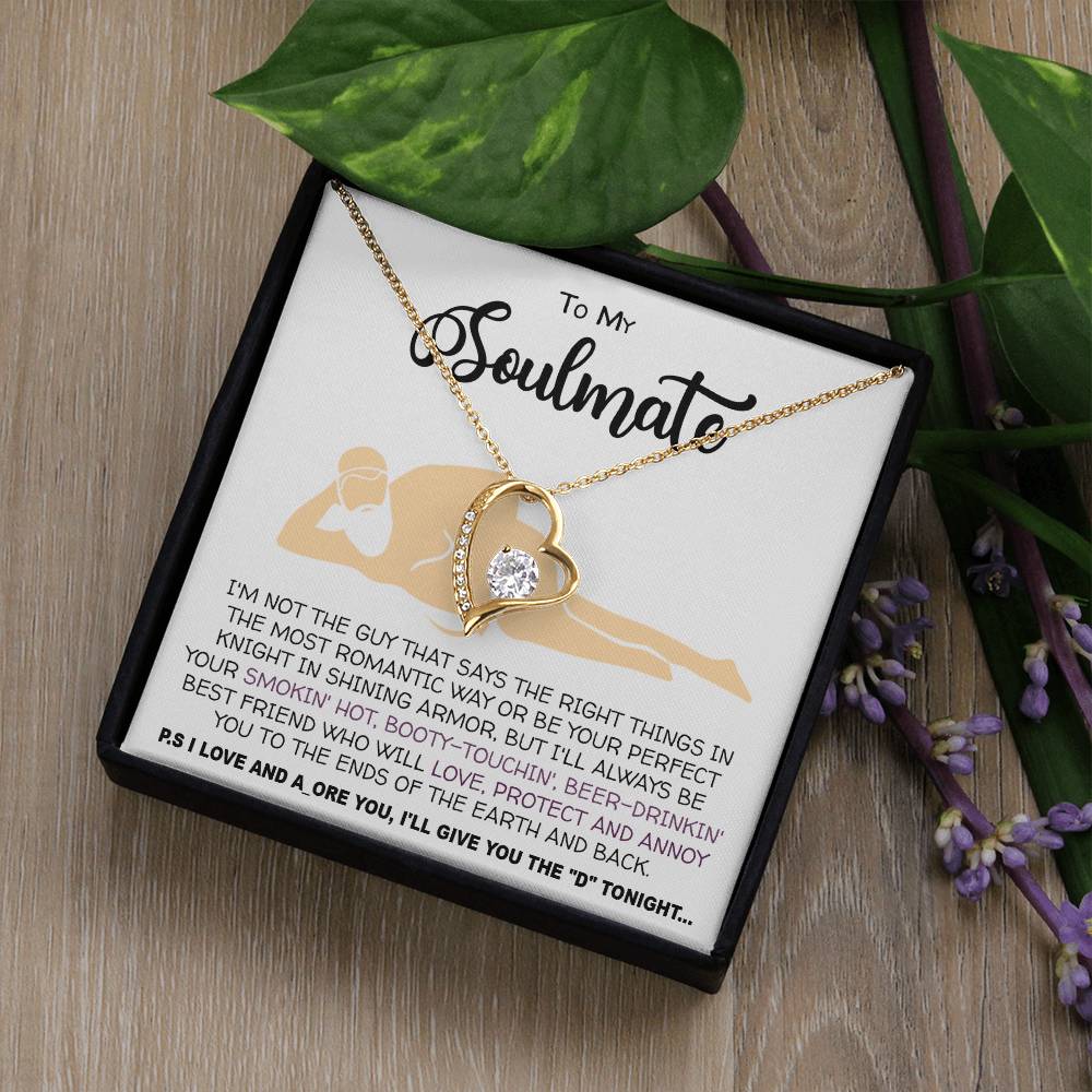 Necklace To my Soulmate necklace for Women Gifts from Boyfriend Funny Gifts For Girlfriend Best Birthday Gift Ideas For Wife, Romantic Jewelry For Her Anniversary on Valentine day Forever Love not Earing Template