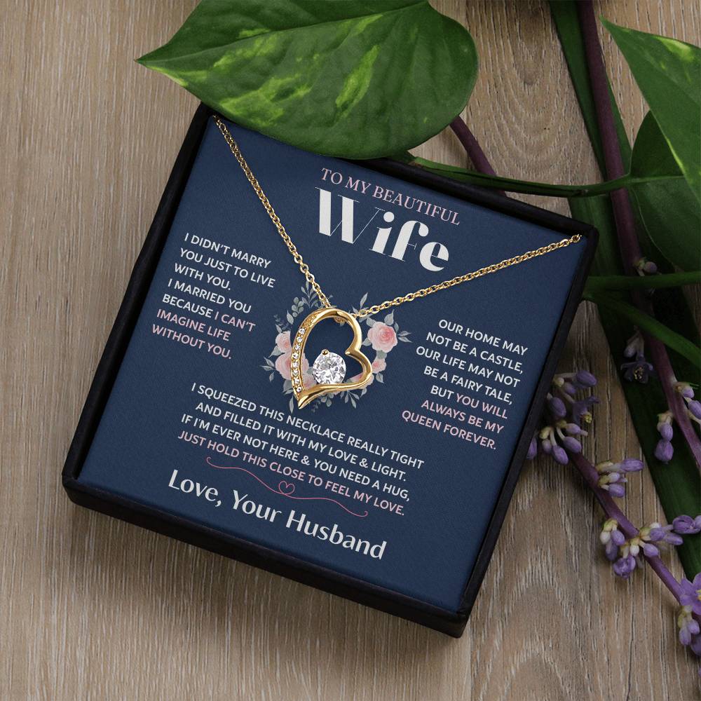 To My Wife Jewelry – Forever Love Necklace, Romantic Gift for Her, The Greatest Blessing in My Life, Perfect for Birthday, Christmas, Anniversary, or Valentine’s Day