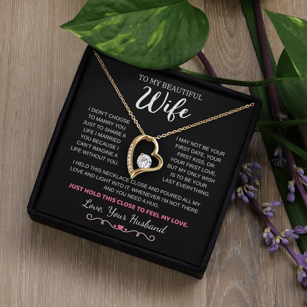 To My Wife Jewelry – Forever Love Necklace, Romantic Gift for Her, The Greatest Blessing in My Life, Perfect for Birthday, Christmas, Anniversary, or Valentine’s Day