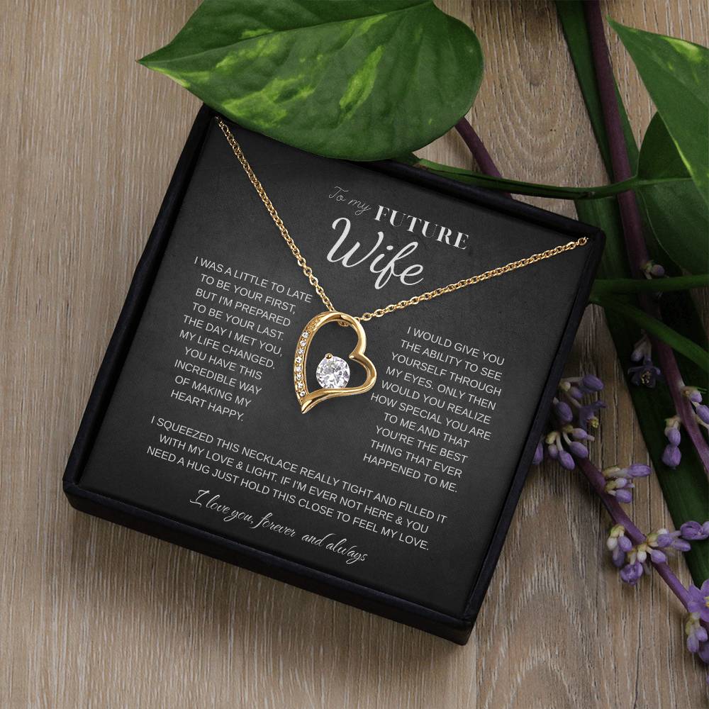 To My Future Wife Necklace - Promise Necklace For Her, Fiance Gifts For Her, Birthday Gifts For Future Wife With Message Card, To My Soulmate Necklace For Women Women Romantic Jewelry With Message Card, Gift Box