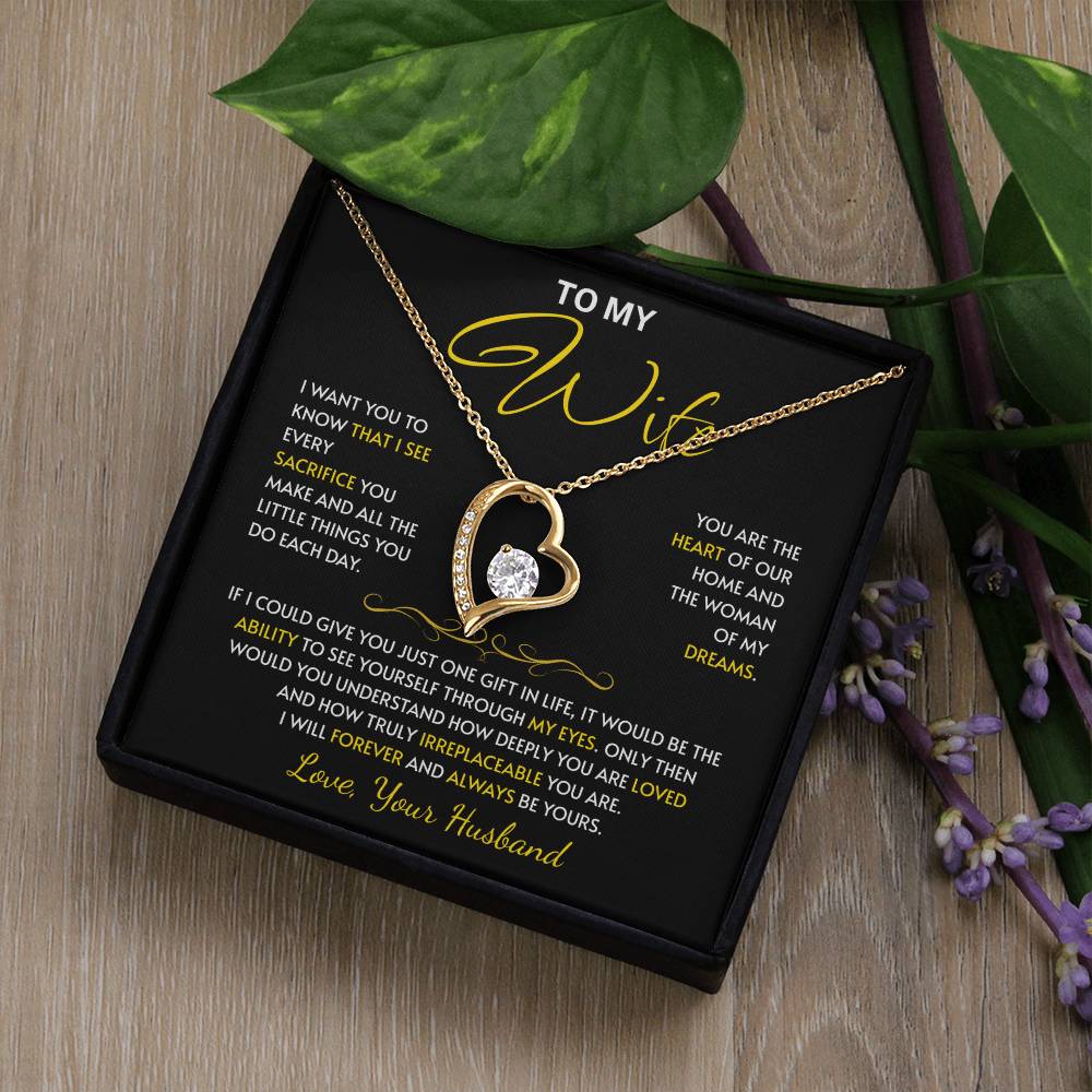 To My Wife Jewelry – Forever Love Necklace, Romantic Gift for Her, The Greatest Blessing in My Life, Perfect for Birthday, Christmas, Anniversary, or Valentine’s Day