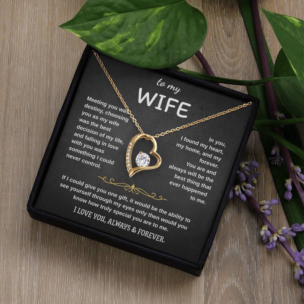 To My Wife Jewelry – Forever Love Necklace, Romantic Gift for Her, The Greatest Blessing in My Life, Perfect for Birthday, Christmas, Anniversary, or Valentine’s Day