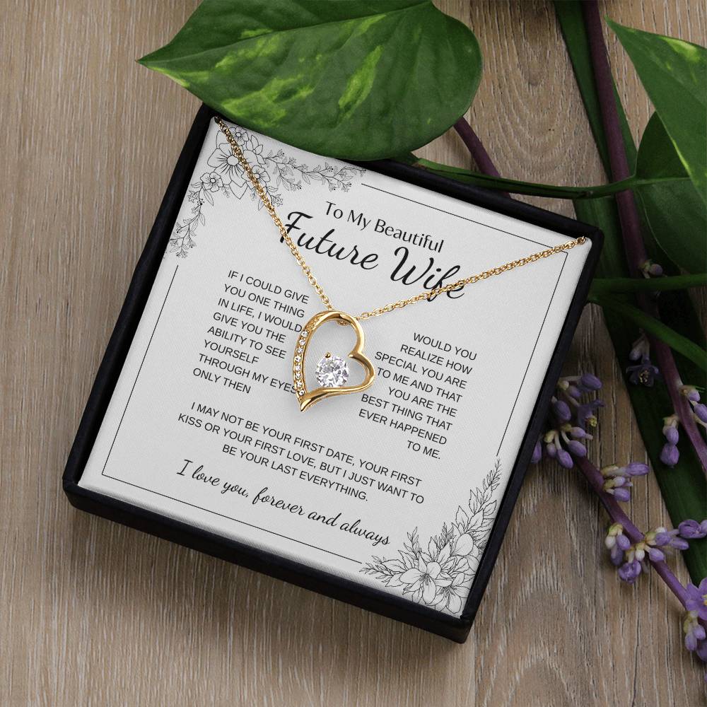 To My Future Wife Necklace - Promise Necklace For Her, Fiance Gifts For Her, Birthday Gifts For Future Wife With Message Card, To My Soulmate Necklace For Women Women Romantic Jewelry With Message Card, Gift Box