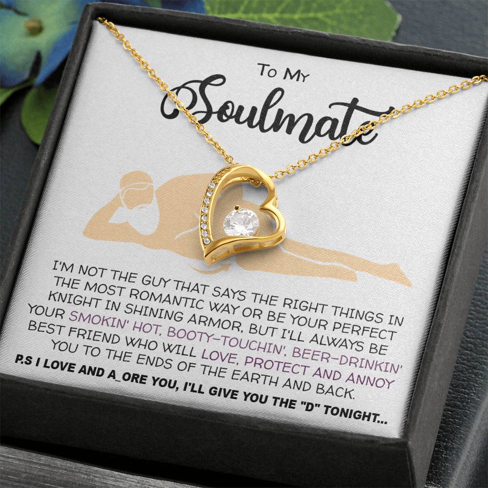 Necklace To my Soulmate necklace for Women Gifts from Boyfriend Funny Gifts For Girlfriend Best Birthday Gift Ideas For Wife, Romantic Jewelry For Her Anniversary on Valentine day Forever Love not Earing Template