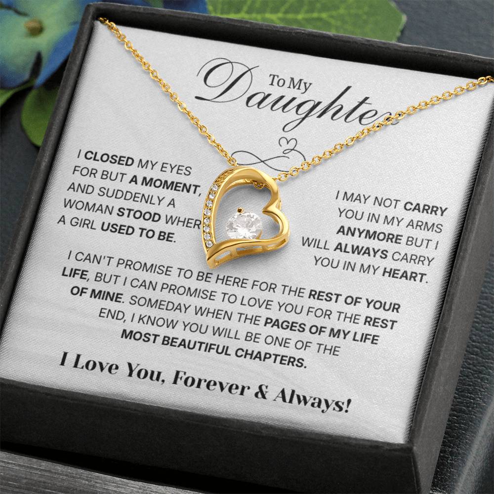 To My Daughter Necklace from Dad – Christmas Gift for Daughter or Daughter-in-Law, Birthday Jewelry for Women, Valentine's Day & Mother's Day Present