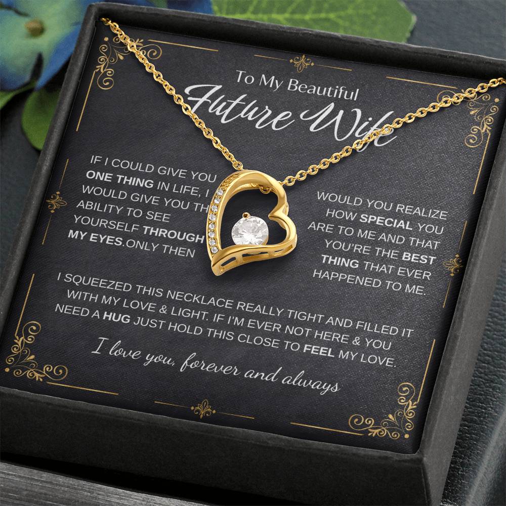 To My Future Wife Necklace - Promise Necklace For Her, Fiance Gifts For Her, Birthday Gifts For Future Wife With Message Card, To My Soulmate Necklace For Women Women Romantic Jewelry With Message Card, Gift Box
