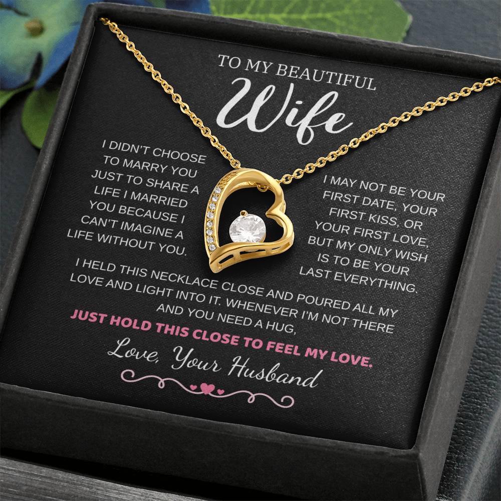 To My Wife Jewelry – Forever Love Necklace, Romantic Gift for Her, The Greatest Blessing in My Life, Perfect for Birthday, Christmas, Anniversary, or Valentine’s Day