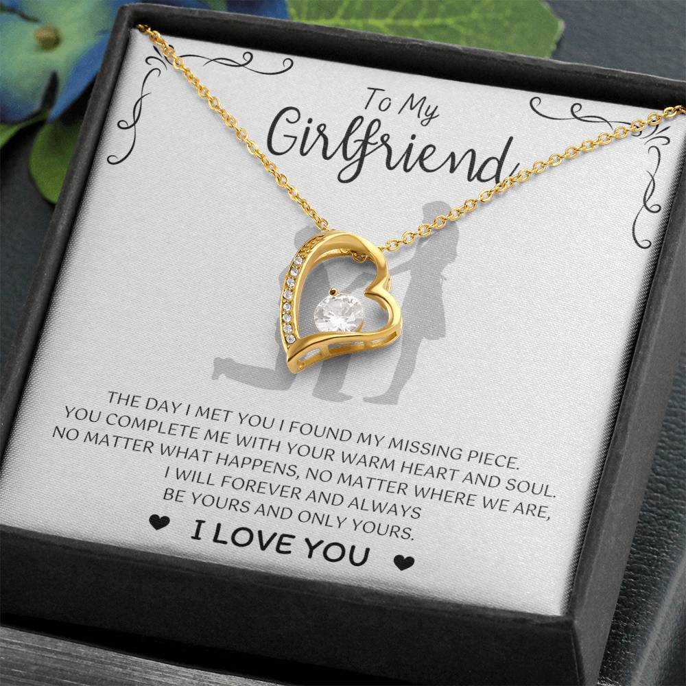 To My Girlfriend – Sterling Silver Forever Love Necklace, Meaningful Jewelry Gift for Her, Birthday, Anniversary, Valentine’s Day