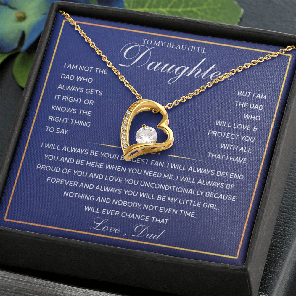 To My Daughter Necklace from Dad – Christmas Gift for Daughter or Daughter-in-Law, Birthday Jewelry for Women, Valentine's Day & Mother's Day Present