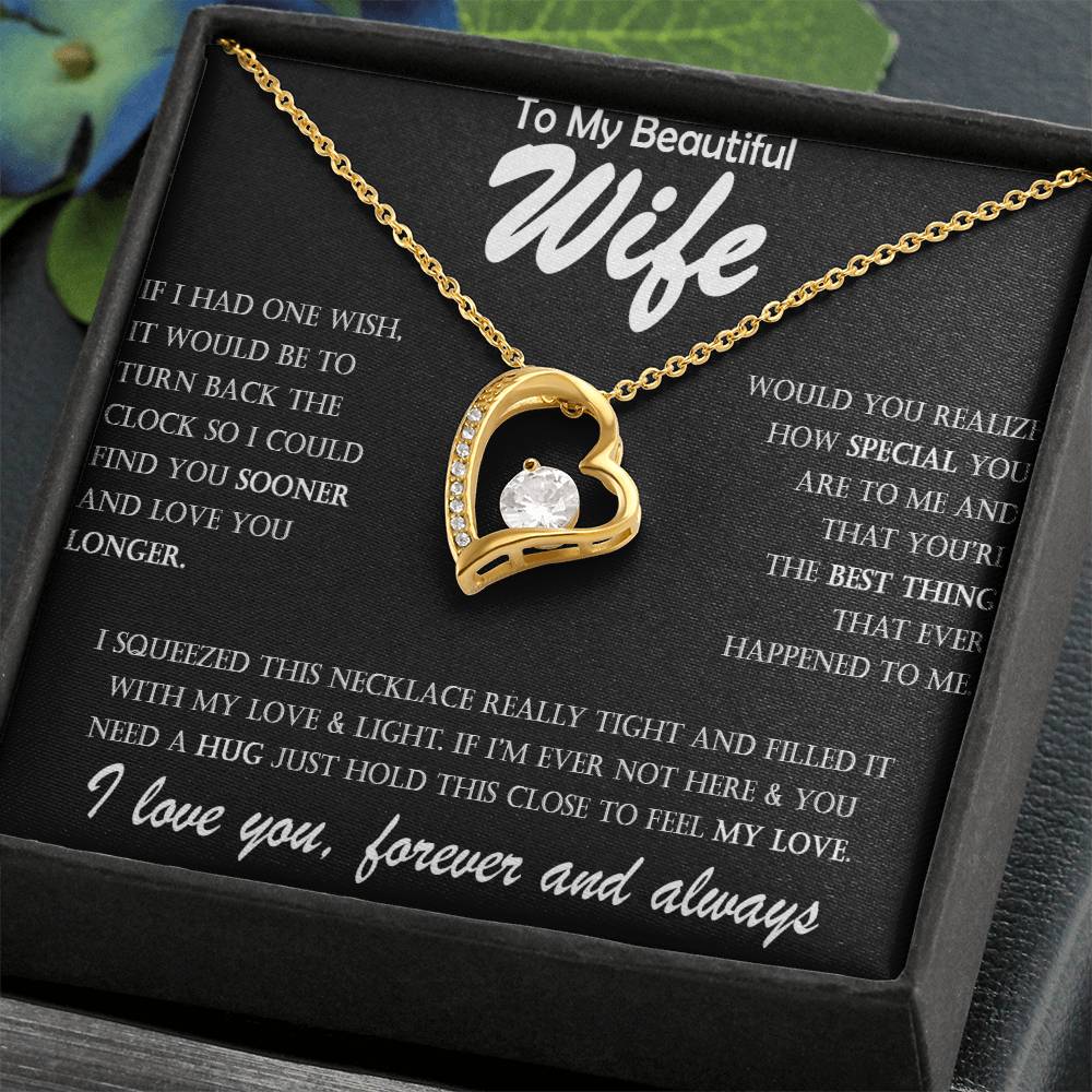 Stainless Steel Heart Necklace for Wife – Durable Love Pendant Jewelry – Perfect Romantic Gift for Her on Anniversary, Valentine’s Day, Birthday